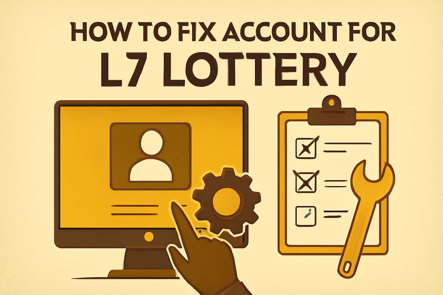 Informative graphic on fixing L7 Lottery account issues.