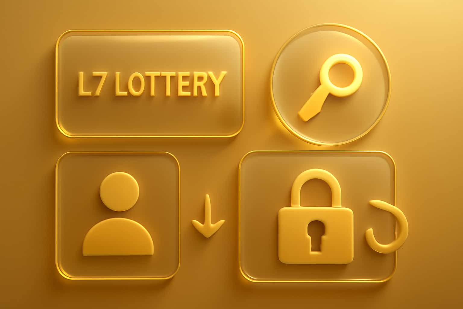 Visual representation of password recovery for L7 Lottery with suitable color theme.