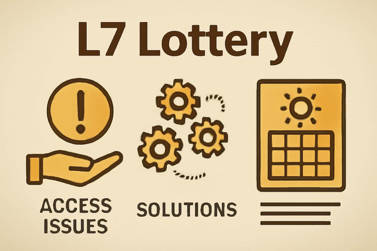 An informative scene illustrating access solutions for L7 Lottery, featuring the text L7 Lottery.