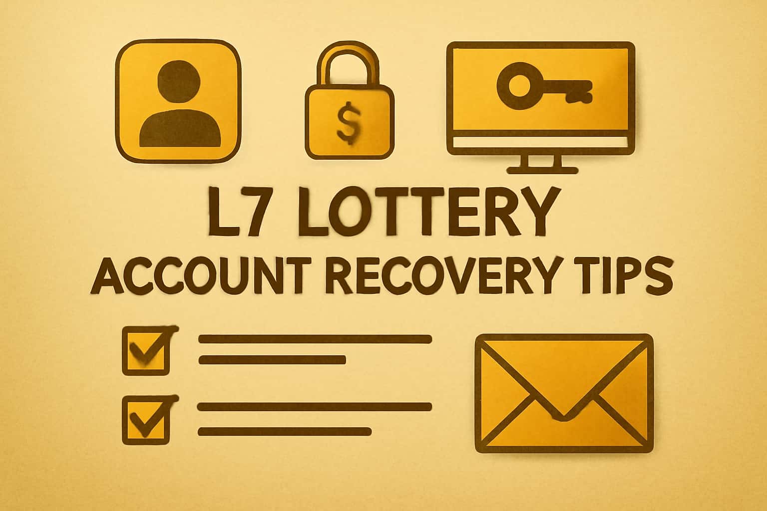 An illustrative scene showing the concept of account recovery tips for L7 Lottery, featuring the text 'L7 Lottery' in a clean design.