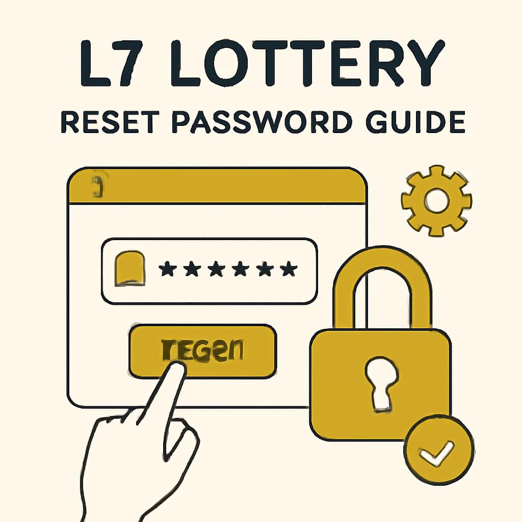 An educational diagram explaining the password reset process for L7 Lottery.