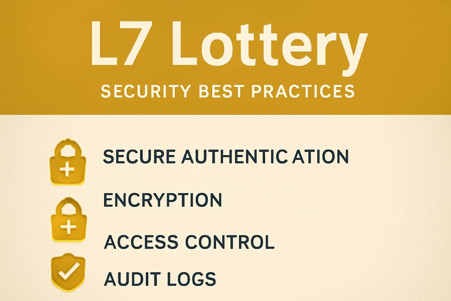 An informational display on L7 Lottery security measures.