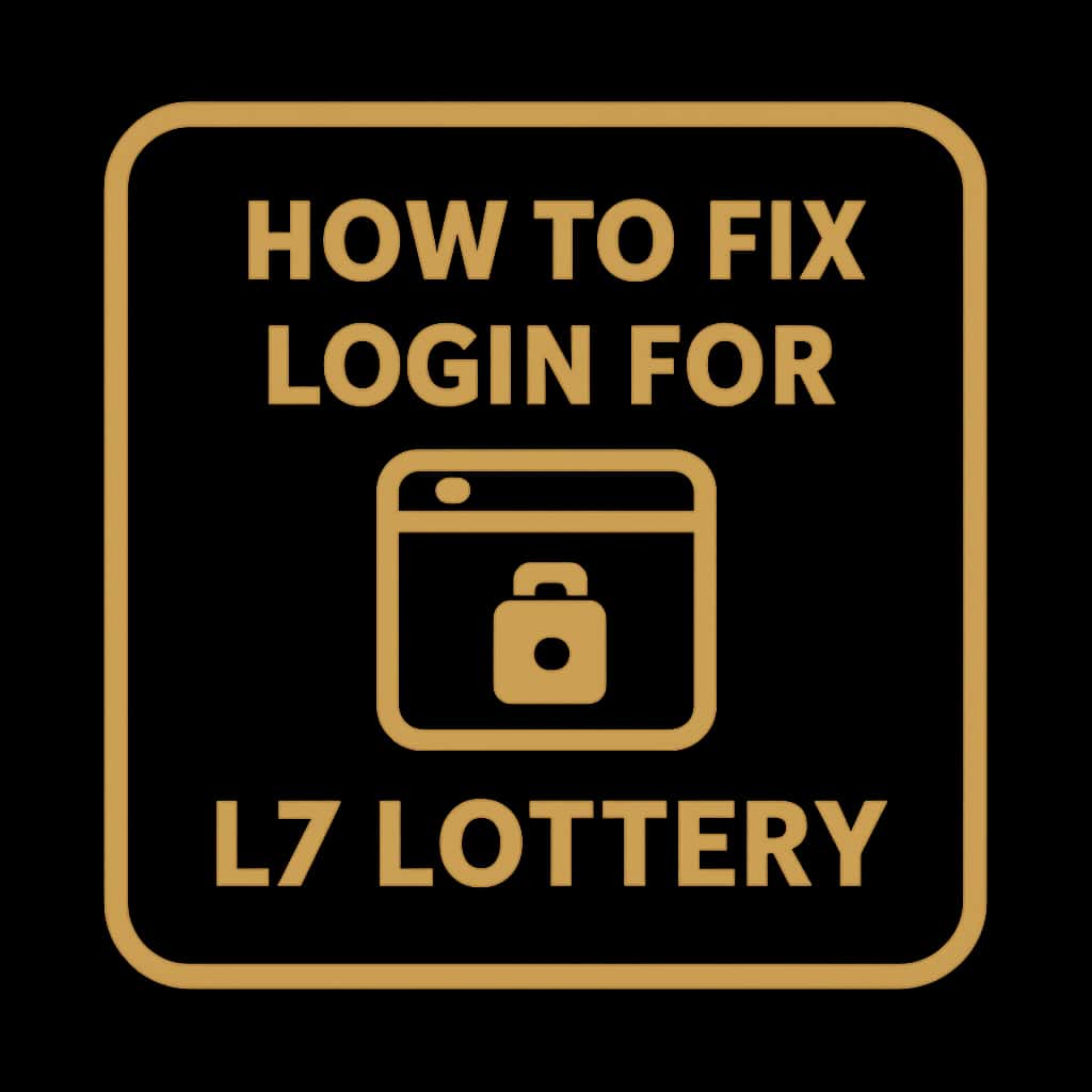 A professional badge representing 'How to Fix Login for L7 Lottery'.