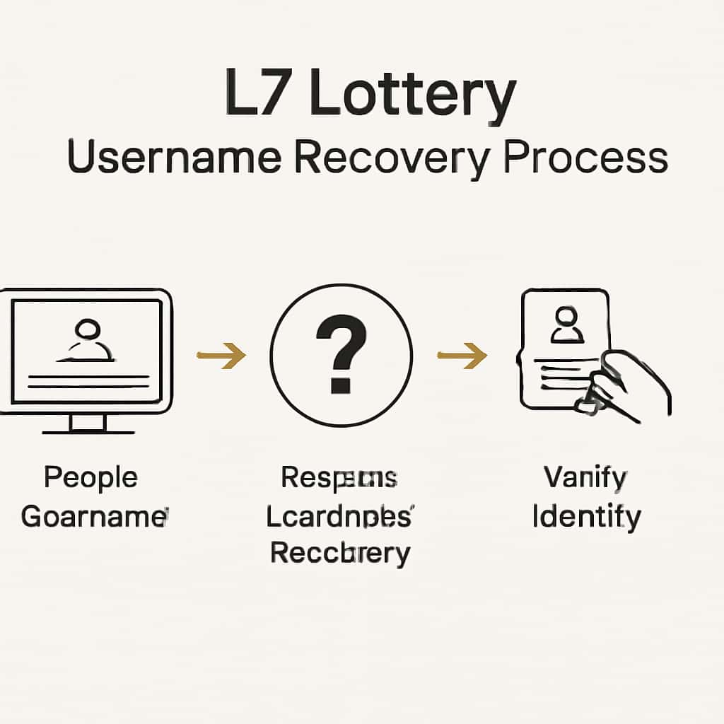 A diagram illustrating the steps involved in L7 Lottery Username Recovery Process.