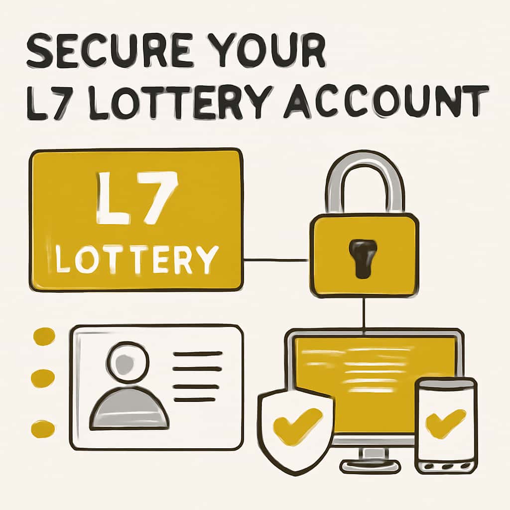 An illustration summarizing steps to secure L7 Lottery accounts.